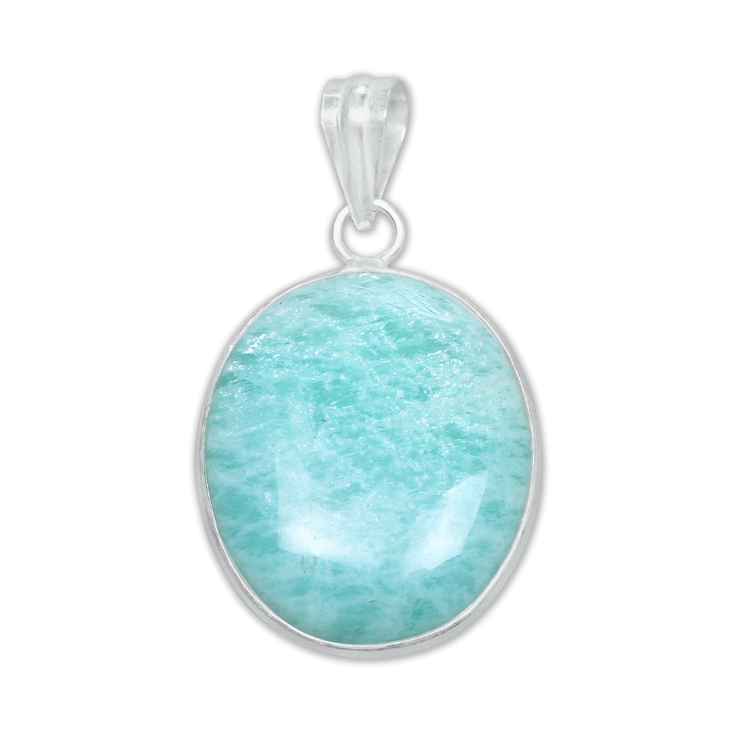 Pendentifs minimalistes en amazonite - Faits main, laiton plaqué argent, vente en gros