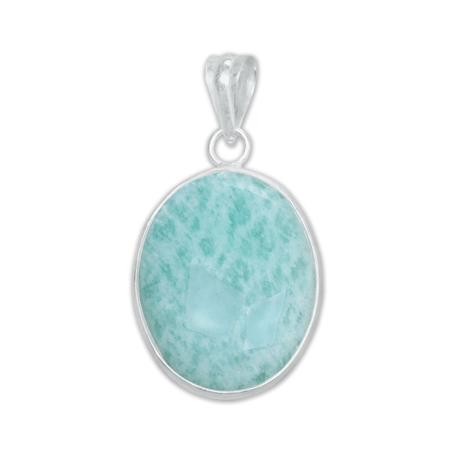 Pendentifs minimalistes en amazonite - Faits main, laiton plaqué argent, vente en gros