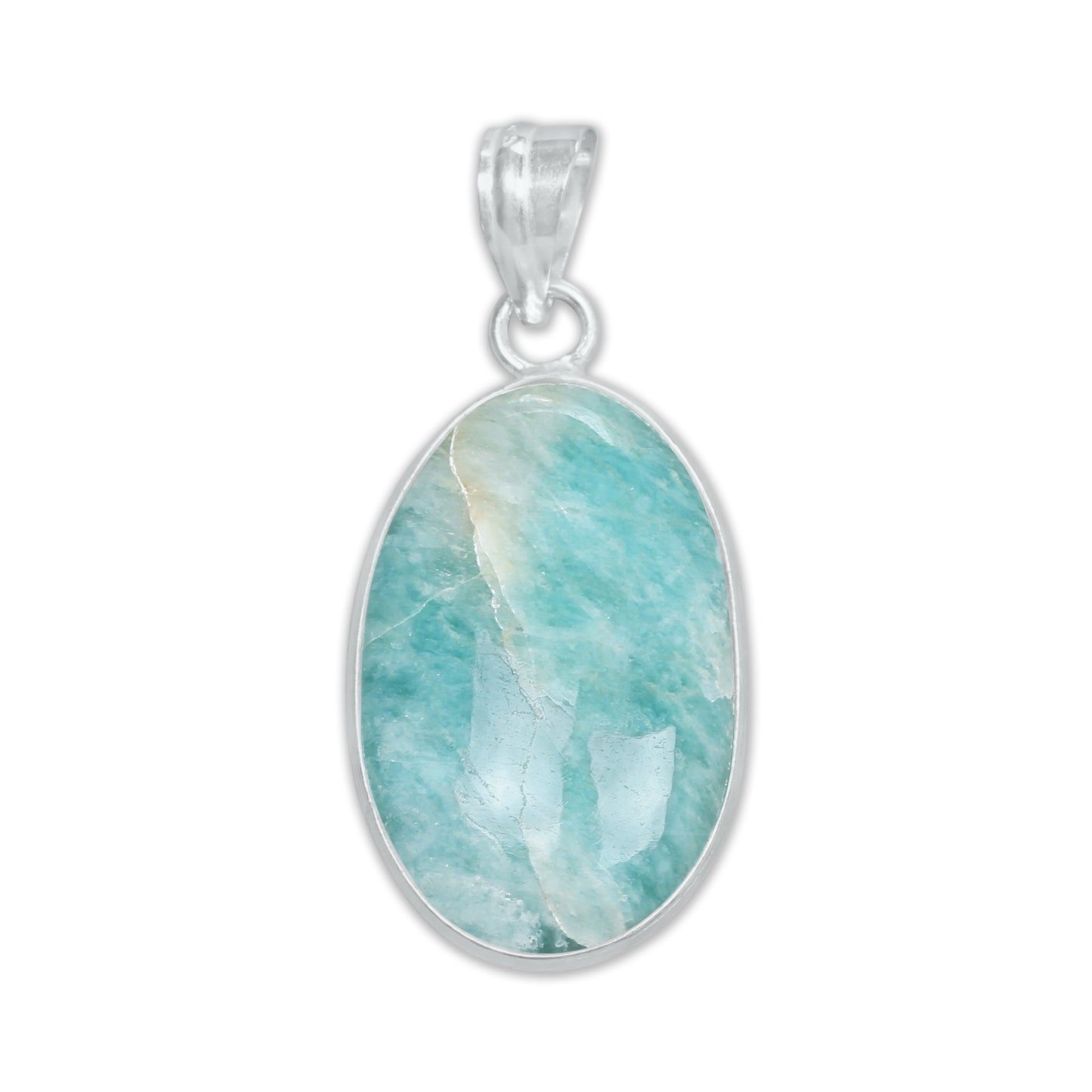 Pendentifs minimalistes en amazonite - Faits main, laiton plaqué argent, vente en gros