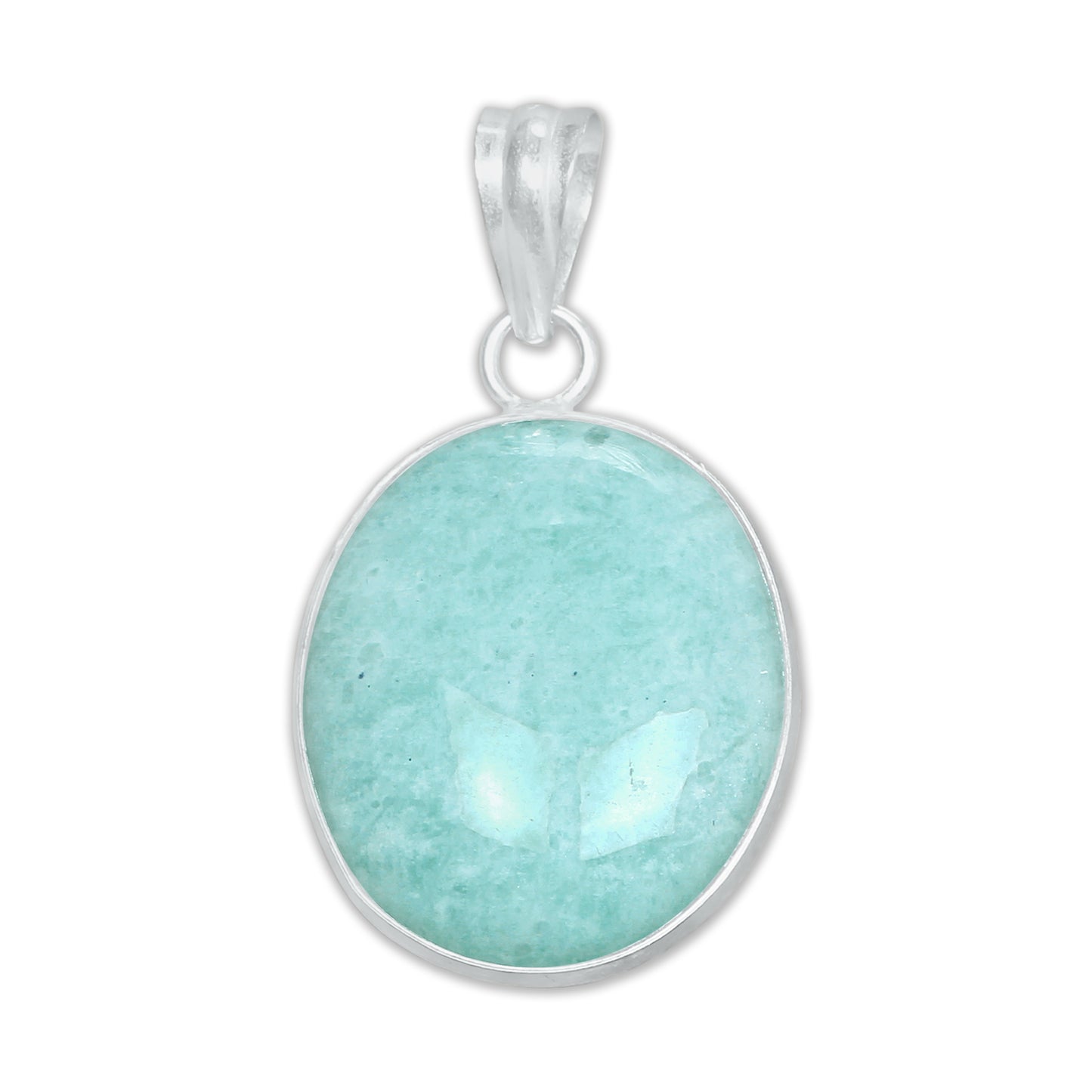 Pendentifs minimalistes en amazonite - Faits main, laiton plaqué argent, vente en gros