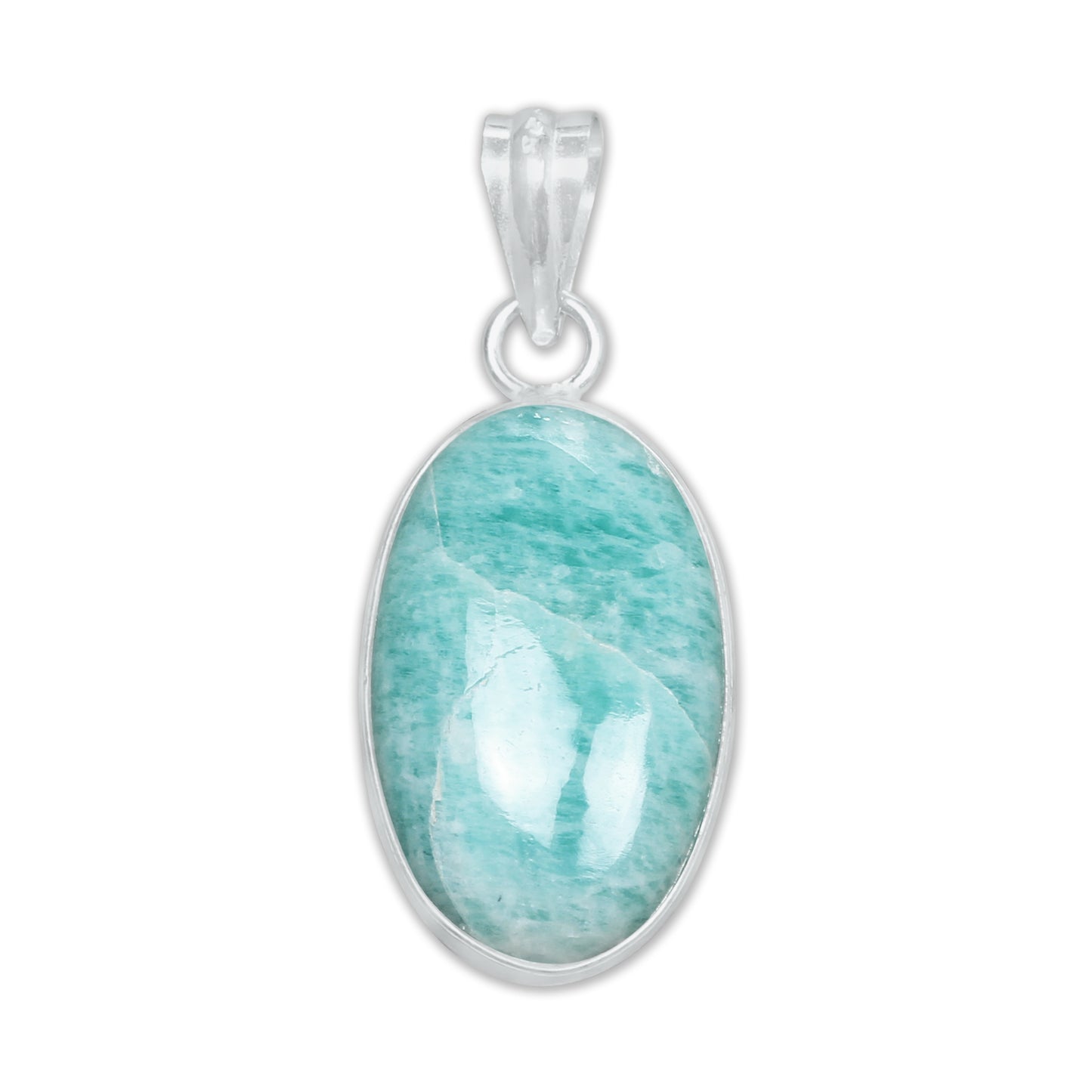 Pendentifs minimalistes en amazonite - Faits main, laiton plaqué argent, vente en gros