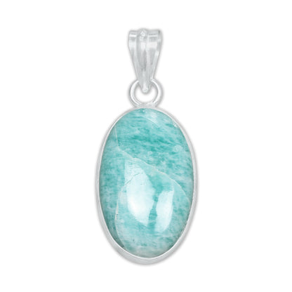 Pendentifs minimalistes en amazonite - Faits main, laiton plaqué argent, vente en gros