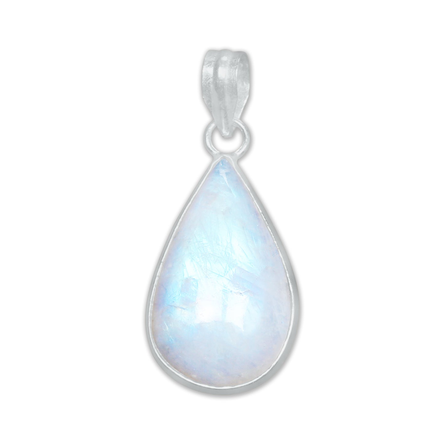 Pendentifs AAA Simple Works en pierre de lune arc-en-ciel - Faits à la main, en laiton plaqué argent, vente en gros
