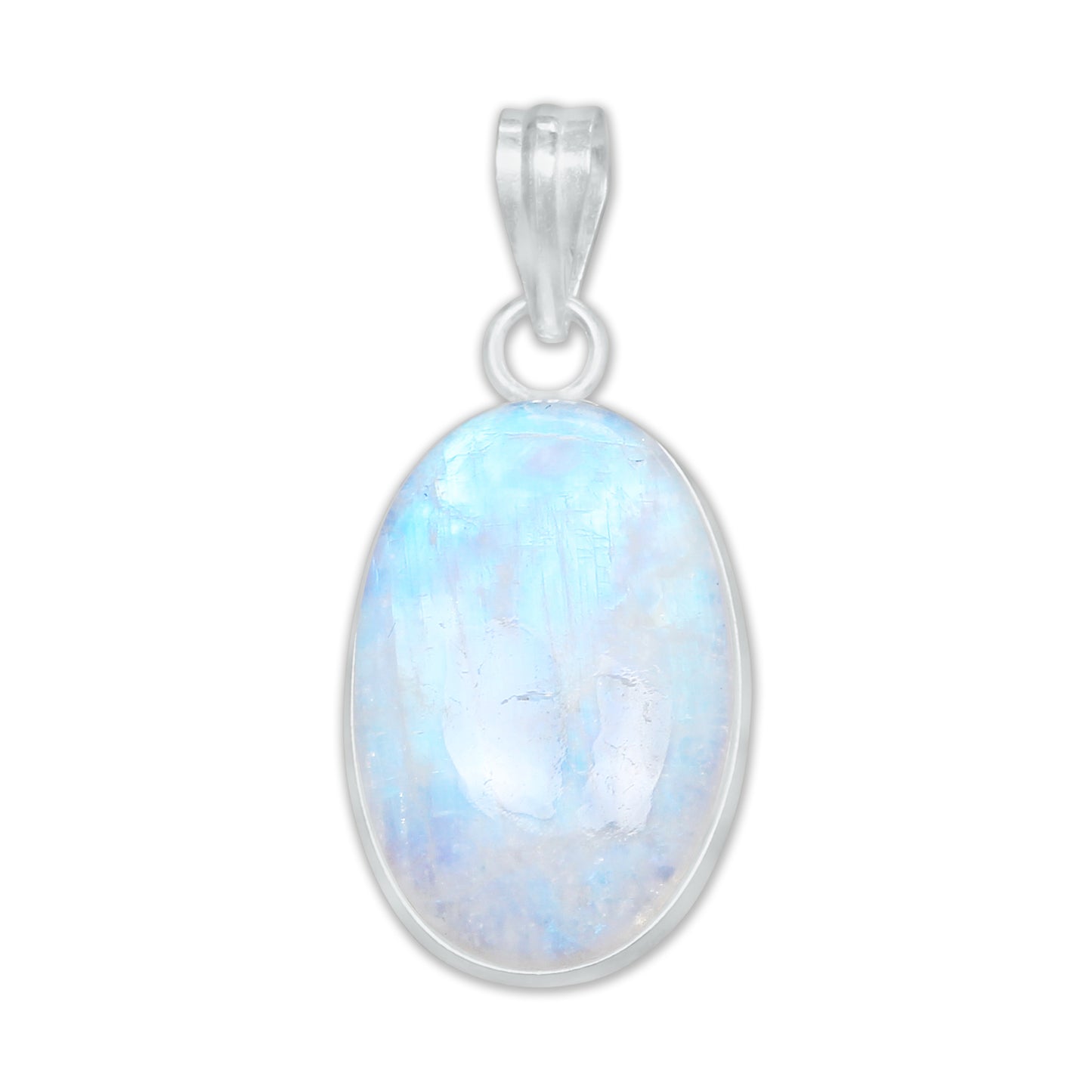 Pendentifs AAA Simple Works en pierre de lune arc-en-ciel - Faits à la main, en laiton plaqué argent, vente en gros