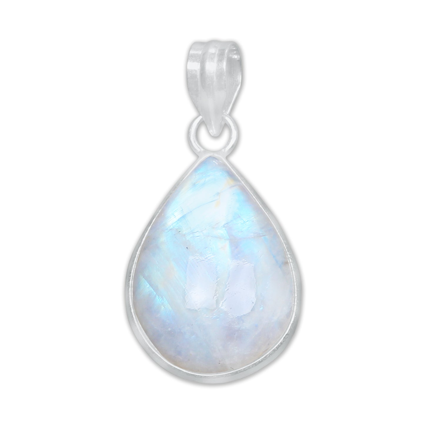 Pendentifs AAA Simple Works en pierre de lune arc-en-ciel - Faits à la main, en laiton plaqué argent, vente en gros