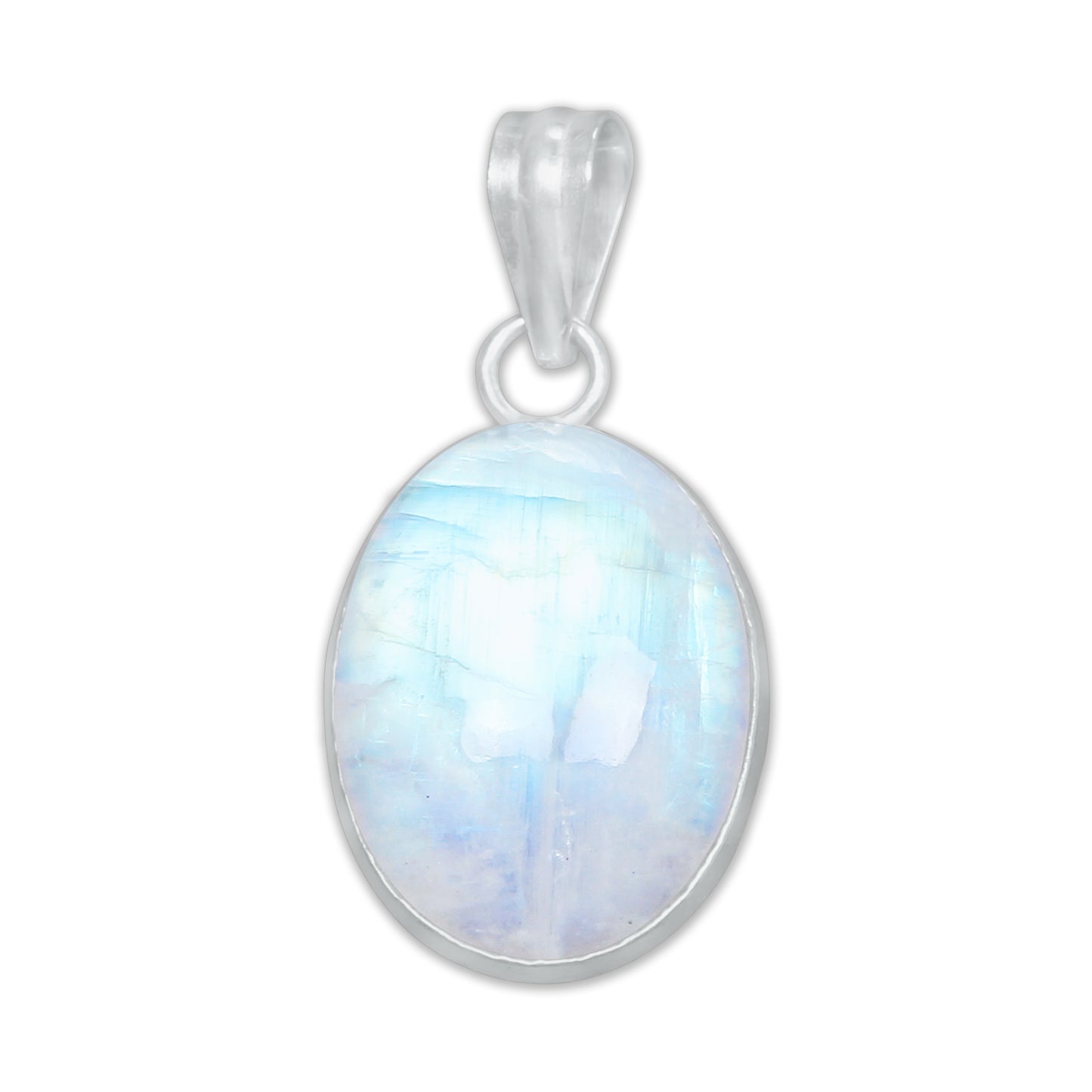 Pendentifs AAA Simple Works en pierre de lune arc-en-ciel - Faits à la main, en laiton plaqué argent, vente en gros