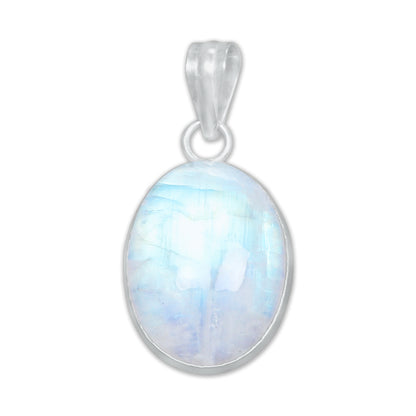 Pendentifs AAA Simple Works en pierre de lune arc-en-ciel - Faits à la main, en laiton plaqué argent, vente en gros
