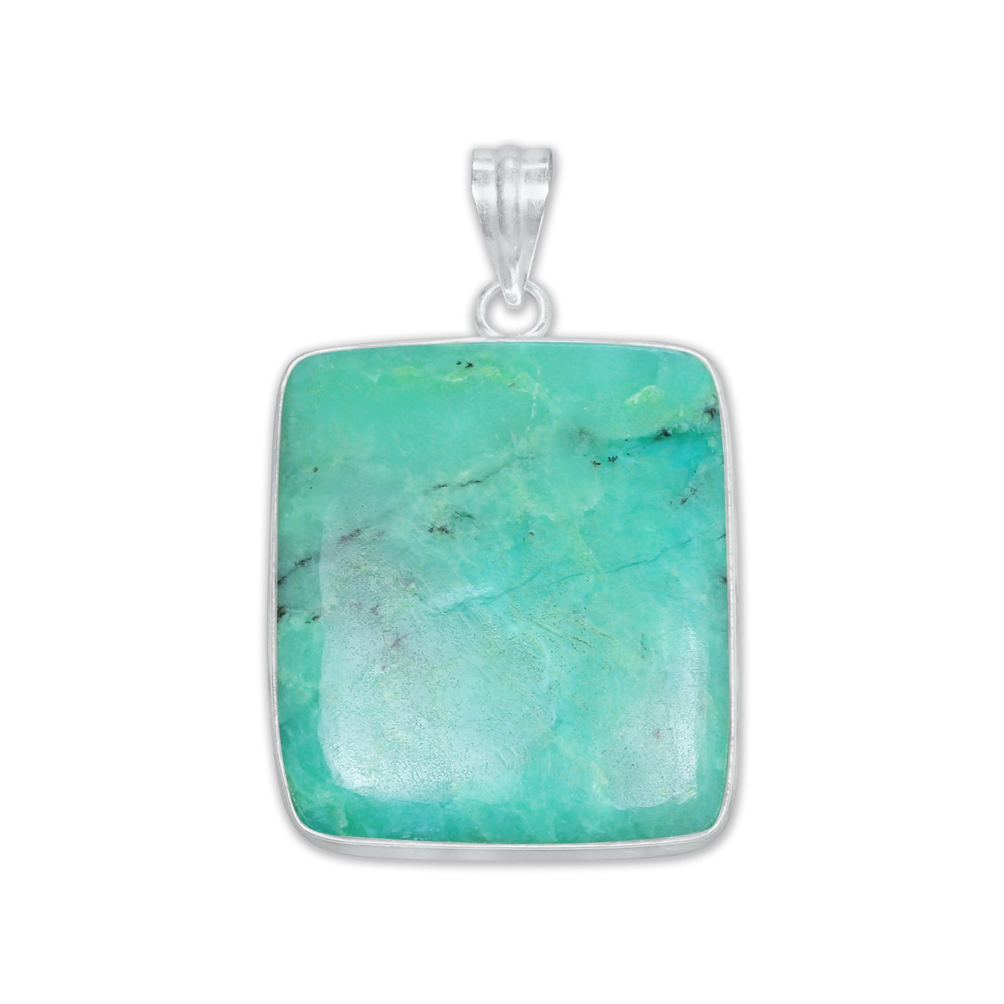 Chrysoprase Chunky Minimalist Pendants -  Handmade, Silver-Plated Brass, Wholesale