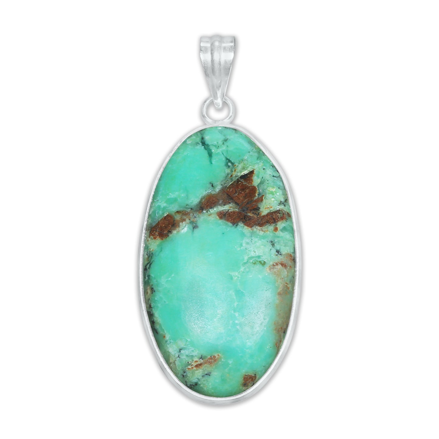 Chrysoprase Chunky Minimalist Pendants -  Handmade, Silver-Plated Brass, Wholesale