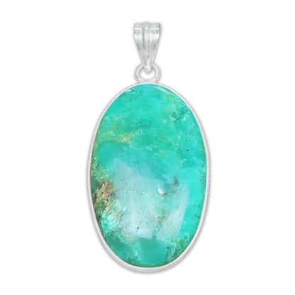 Chrysoprase Chunky Minimalist Pendants -  Handmade, Silver-Plated Brass, Wholesale