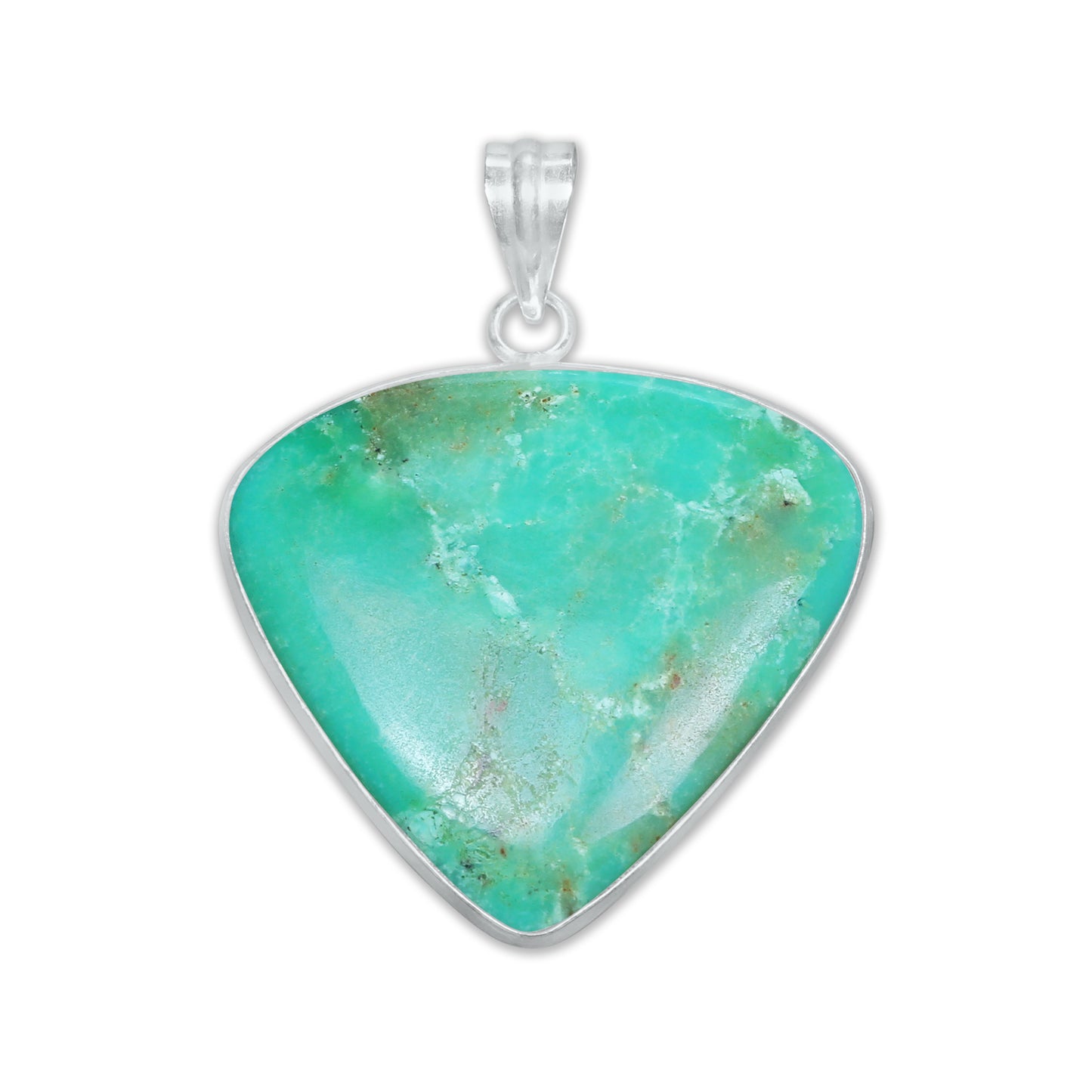 Chrysoprase Chunky Minimalist Pendants -  Handmade, Silver-Plated Brass, Wholesale