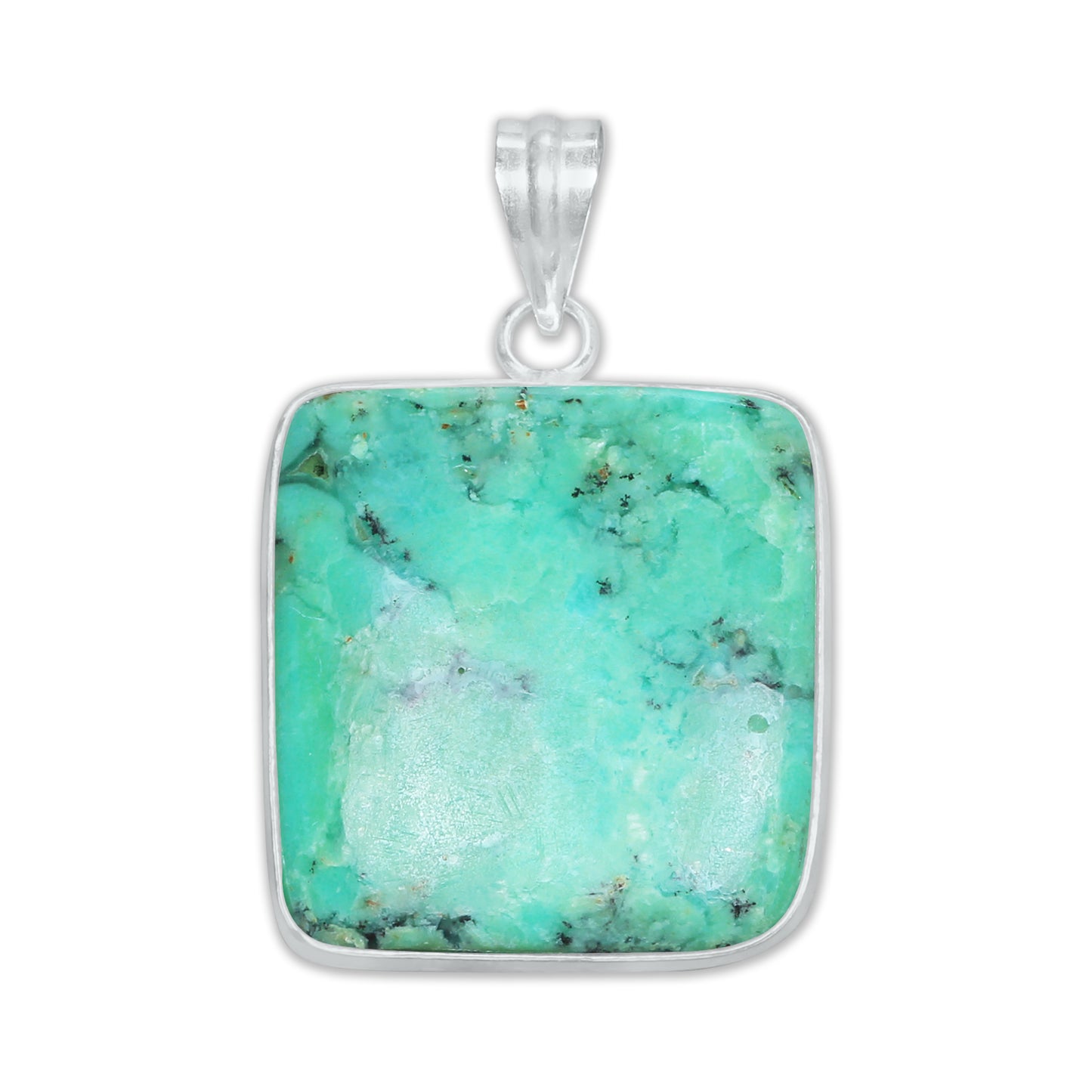 Chrysoprase Chunky Minimalist Pendants -  Handmade, Silver-Plated Brass, Wholesale