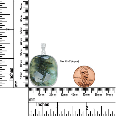 Prehnite Minimalist Pendants -  Handmade, Silver-Plated Brass, Wholesale