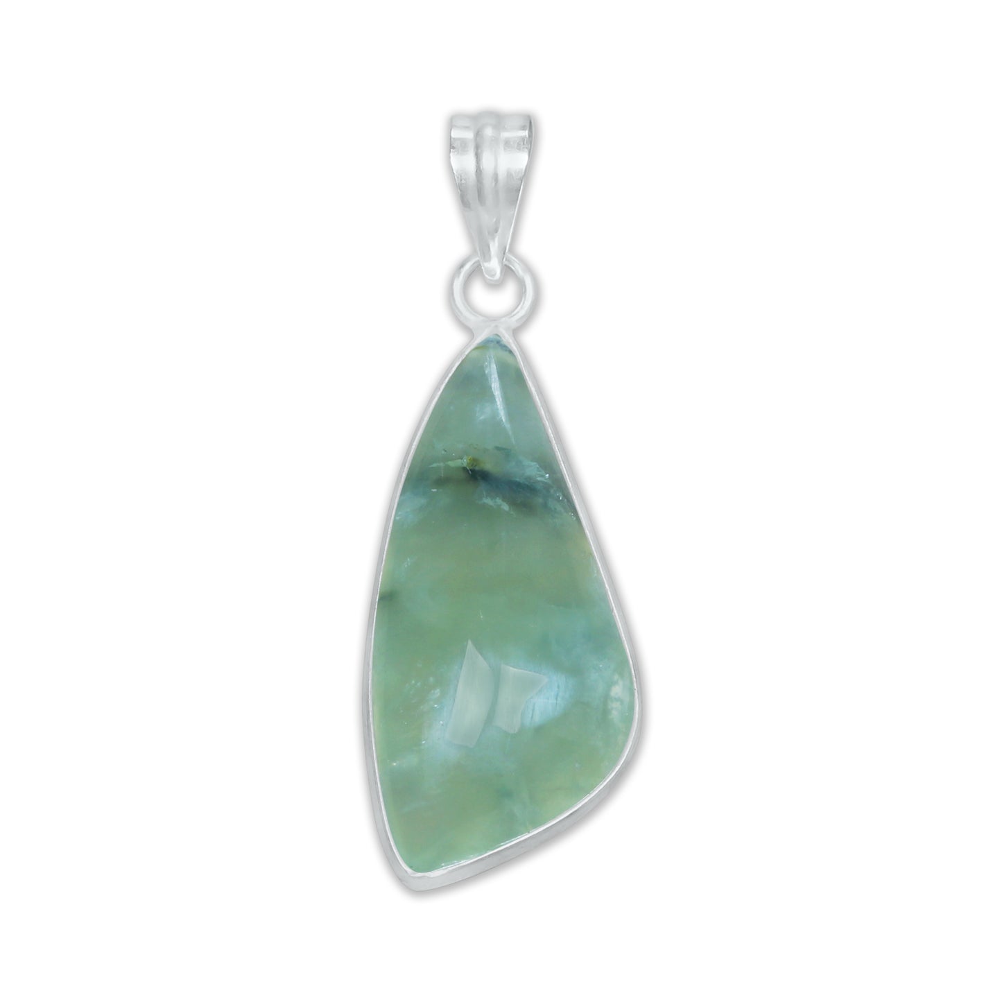Prehnite Minimalist Pendants -  Handmade, Silver-Plated Brass, Wholesale