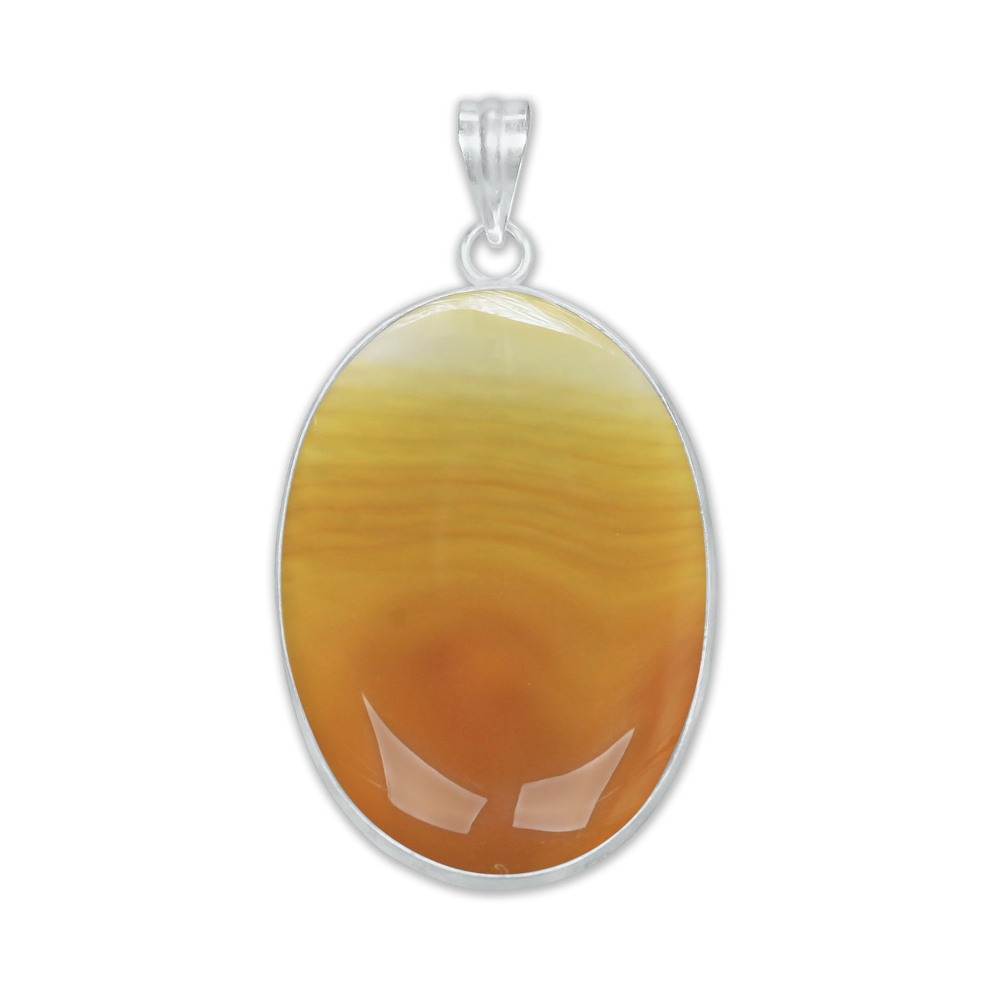 Banded Onyx (dyed) Simple work Pendants -  Handmade, Silver-Plated Brass, Wholesale