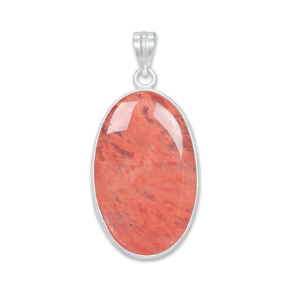 Natural Strawberry Quartz Pendants - Handmade Minimalist Jewelry, Brass with Silver Plating