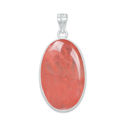 Natural Strawberry Quartz Pendants - Handmade Minimalist Jewelry, Brass with Silver Plating