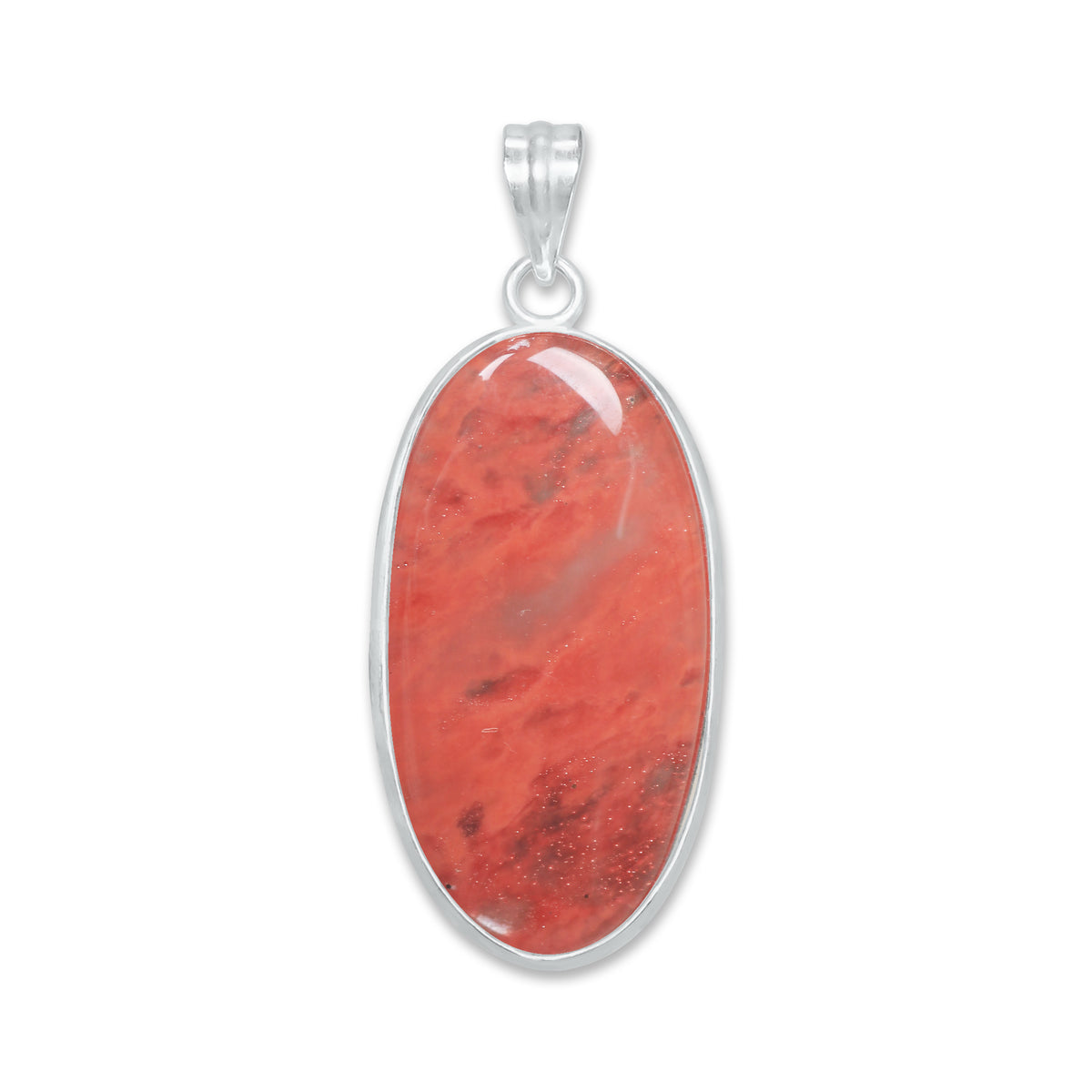Natural Strawberry Quartz Pendants - Handmade Minimalist Jewelry, Brass with Silver Plating