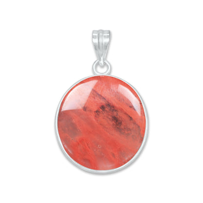 Natural Strawberry Quartz Pendants - Handmade Minimalist Jewelry, Brass with Silver Plating