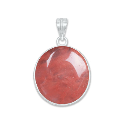 Natural Strawberry Quartz Pendants - Handmade Minimalist Jewelry, Brass with Silver Plating
