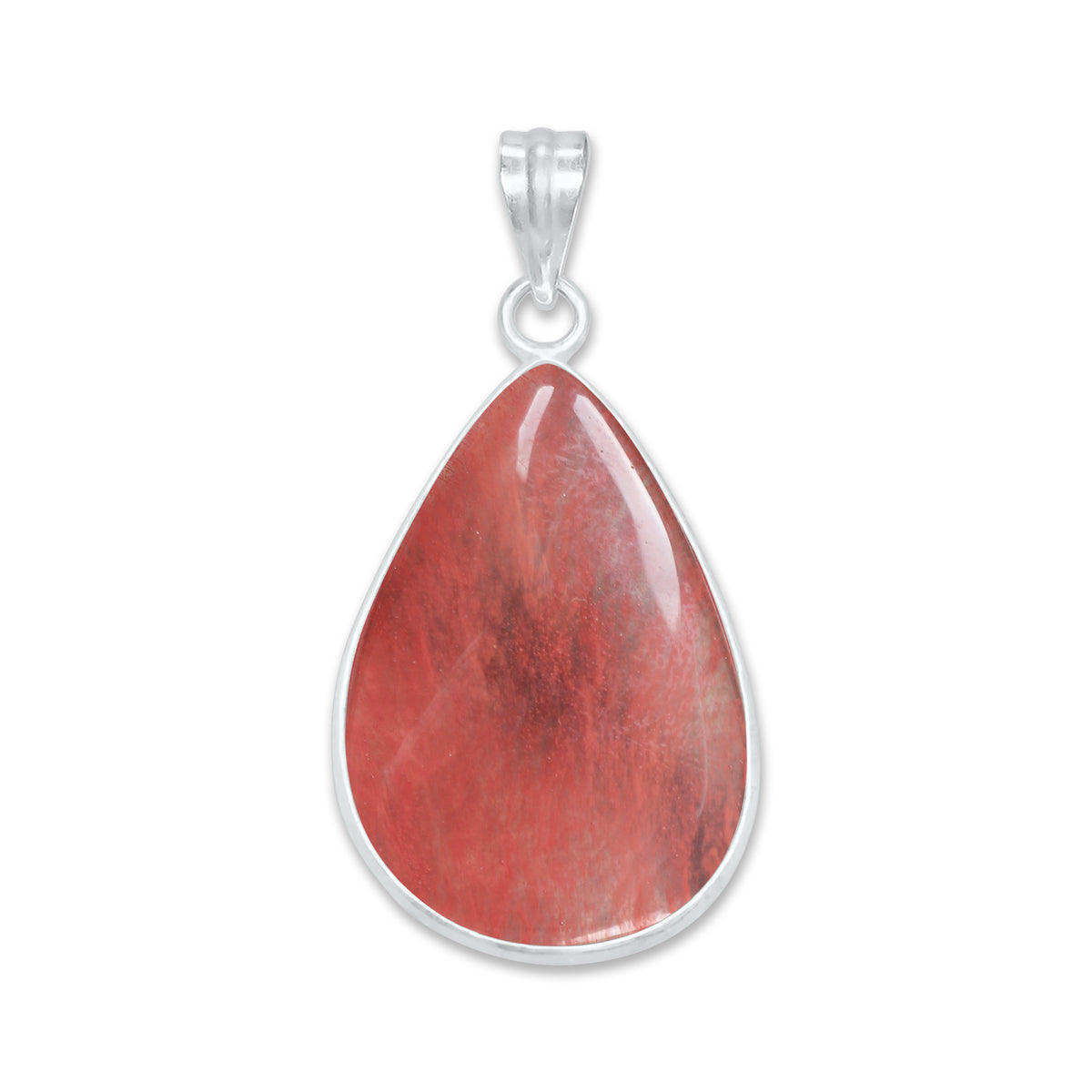 Natural Strawberry Quartz Pendants - Handmade Minimalist Jewelry, Brass with Silver Plating