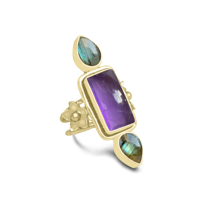 Multi-Stone Boho Cocktail Rings – Assorted Designs, 18K Gold Plated | Wholesale