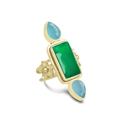 Multi-Stone Boho Cocktail Rings – Assorted Designs, 18K Gold Plated | Wholesale