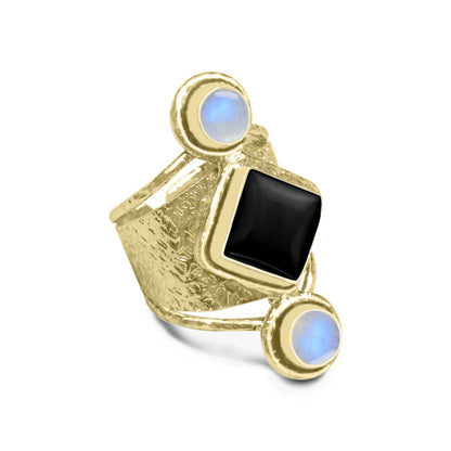 Multi-Stone Boho Cocktail Rings – Assorted Designs, 18K Gold Plated | Wholesale