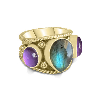 Multi-Stone Boho Cocktail Rings – Assorted Designs, 18K Gold Plated | Wholesale