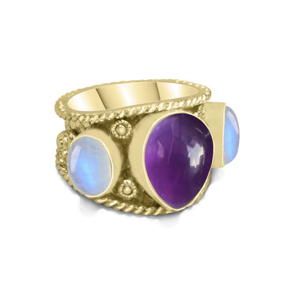 Multi-Stone Boho Cocktail Rings – Assorted Designs, 18K Gold Plated | Wholesale