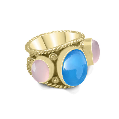 Multi-Stone Boho Cocktail Rings – Assorted Designs, 18K Gold Plated | Wholesale