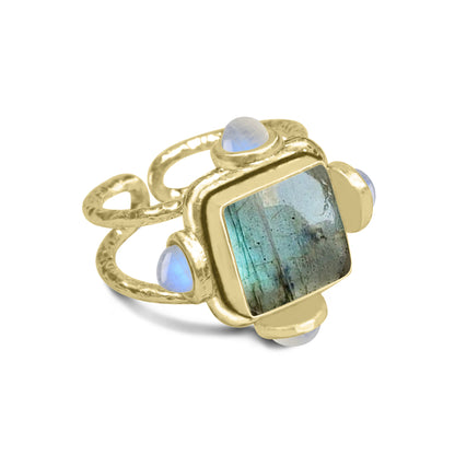 Multi-Stone Boho Cocktail Rings – Assorted Designs, 18K Gold Plated | Wholesale
