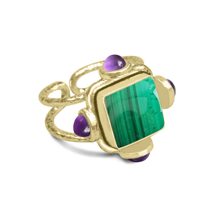 Multi-Stone Boho Cocktail Rings – Assorted Designs, 18K Gold Plated | Wholesale