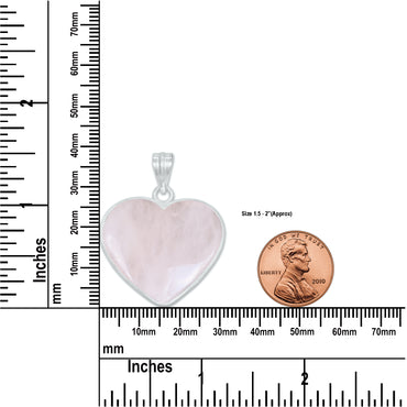 Rose Quartz Heart Pendants - Handmade, Silver Plated, Mixed Sizes, Simple Works