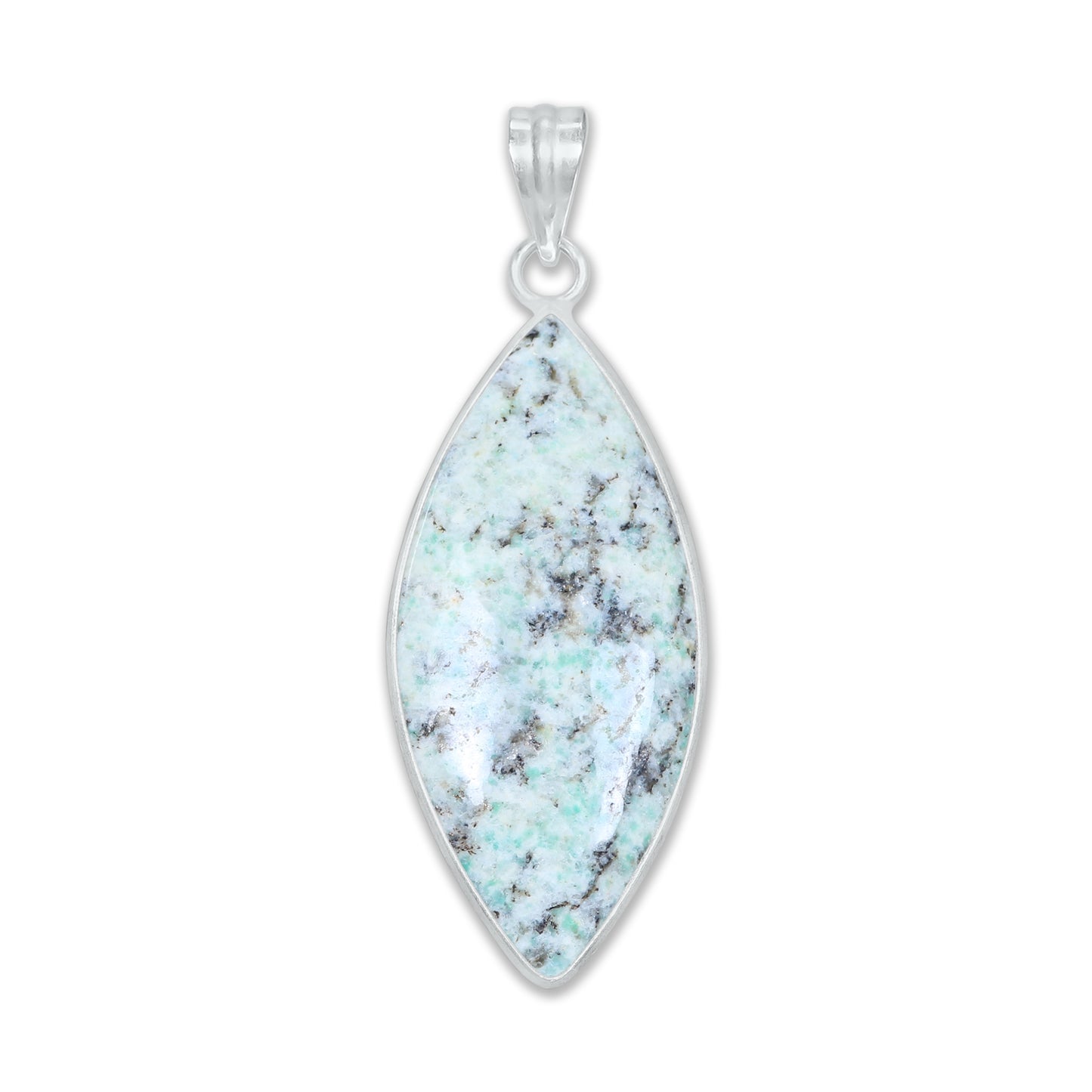 Pendentifs en pierres précieuses amazonites faits à la main - Qualité AAA, laiton plaqué argent, formes assorties