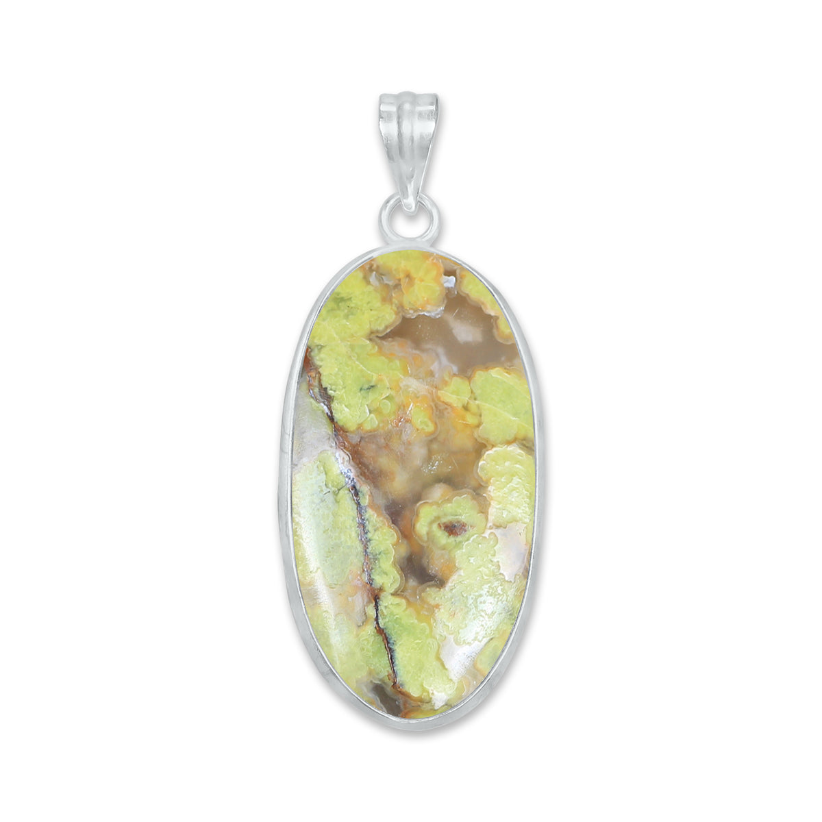 Natural Green Opal Pendants - Handmade Minimalist Jewelry, Brass, Silver Plating