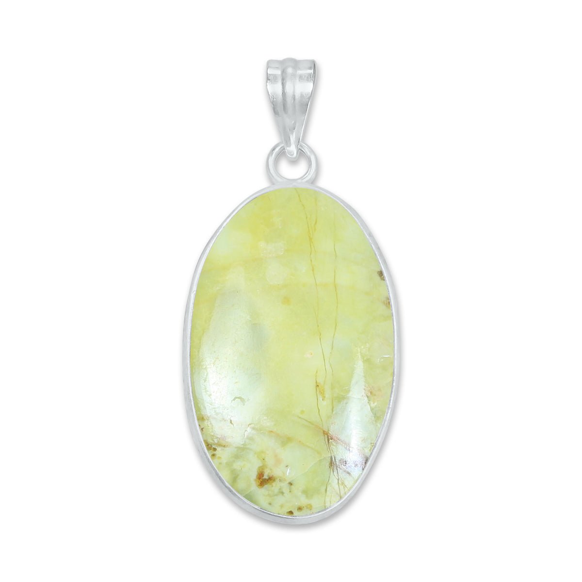 Natural Green Opal Pendants - Handmade Minimalist Jewelry, Brass, Silver Plating