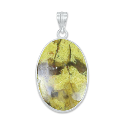 Natural Green Opal Pendants - Handmade Minimalist Jewelry, Brass, Silver Plating