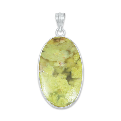 Natural Green Opal Pendants - Handmade Minimalist Jewelry, Brass, Silver Plating