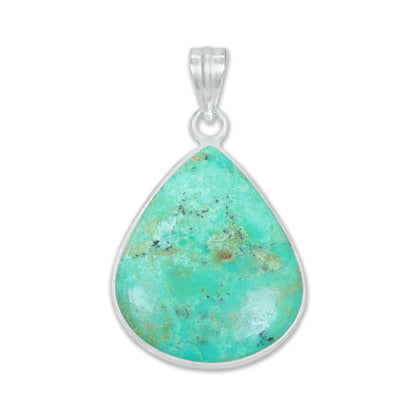 Chrysoprase Dainty Minimalist Pendants -  Handmade, Silver-Plated Brass, Wholesale