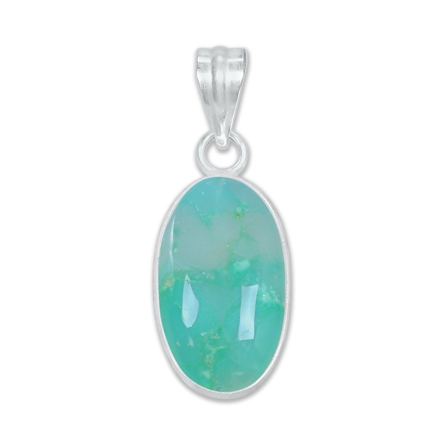 Chrysoprase Dainty Minimalist Pendants -  Handmade, Silver-Plated Brass, Wholesale
