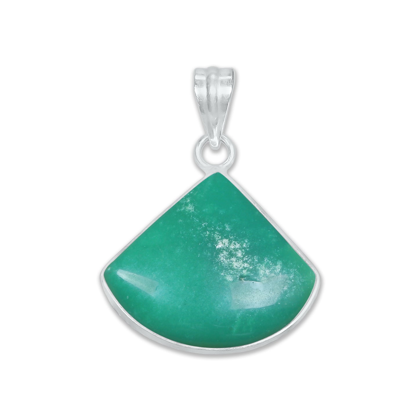 Chrysoprase Dainty Minimalist Pendants -  Handmade, Silver-Plated Brass, Wholesale