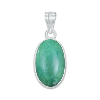 Chrysoprase Dainty Minimalist Pendants -  Handmade, Silver-Plated Brass, Wholesale