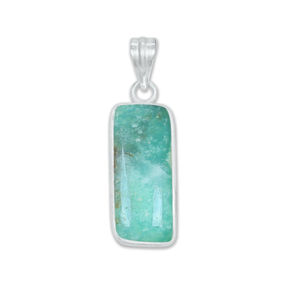 Chrysoprase Dainty Minimalist Pendants -  Handmade, Silver-Plated Brass, Wholesale