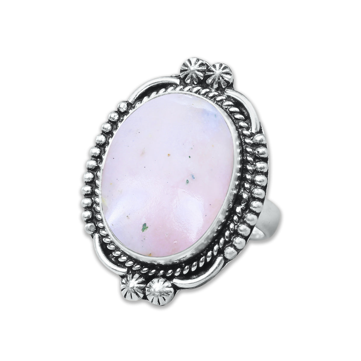 Pink Opal Rings – Silver-Plated, Handmade, Assorted Boho Designs (US Sizes 6–10, Made to Order) | Wholesale