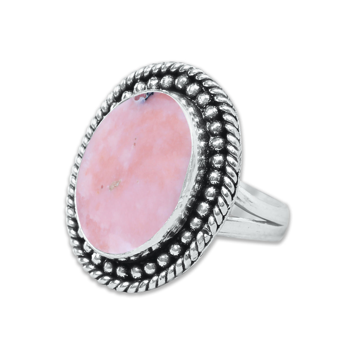 Pink Opal Rings – Silver-Plated, Handmade, Assorted Boho Designs (US Sizes 6–10, Made to Order) | Wholesale