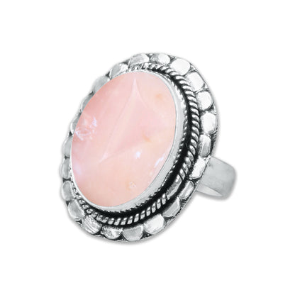 Pink Opal Rings – Silver-Plated, Handmade, Assorted Boho Designs (US Sizes 6–10, Made to Order) | Wholesale