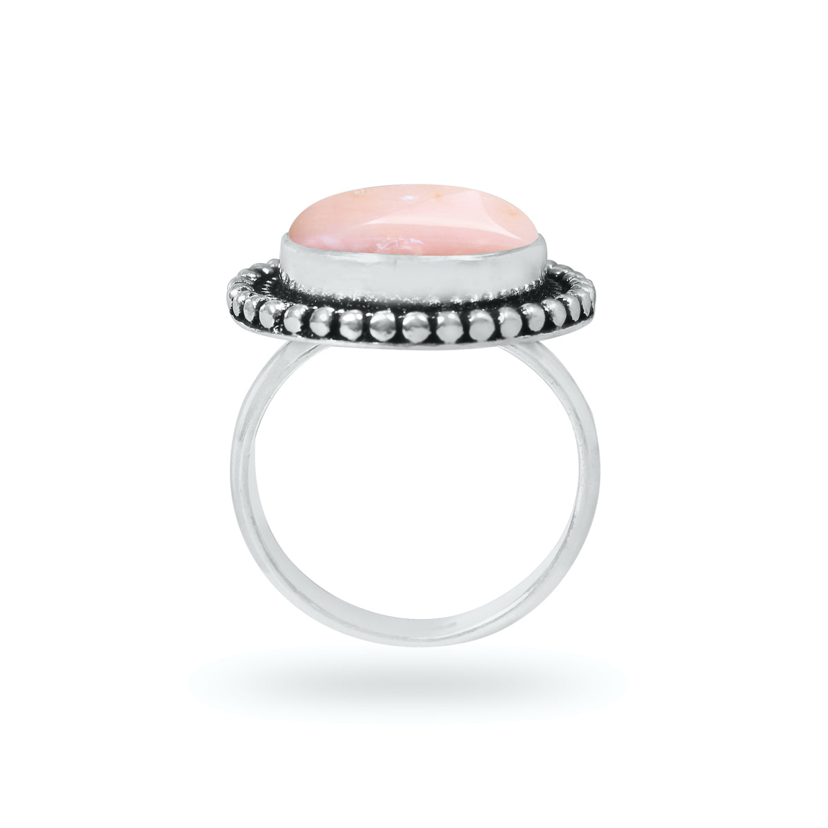 Pink Opal Rings – Silver-Plated, Handmade, Assorted Boho Designs (US Sizes 6–10, Made to Order) | Wholesale