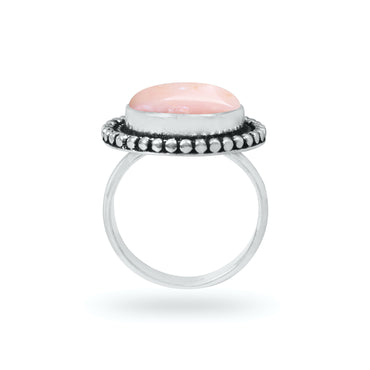 Pink Opal Rings – Silver-Plated, Handmade, Assorted Boho Designs (US Sizes 6–10, Made to Order) | Wholesale