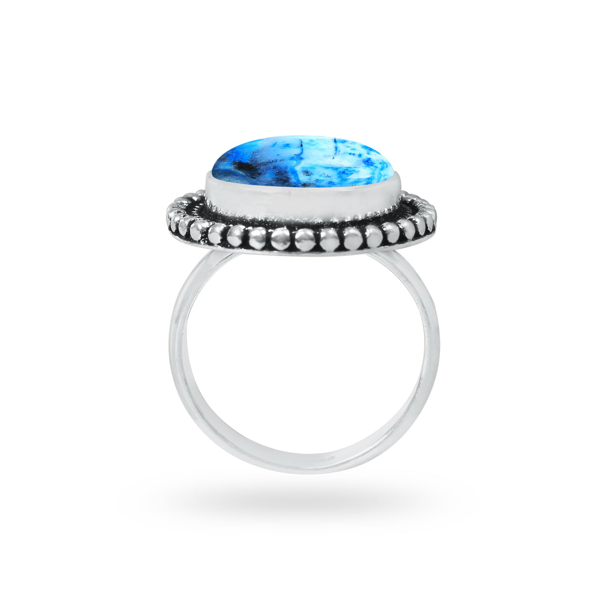Dendrite Opal Rings – Silver-Plated, Handmade, Vivid Dyed Colors | Wholesale